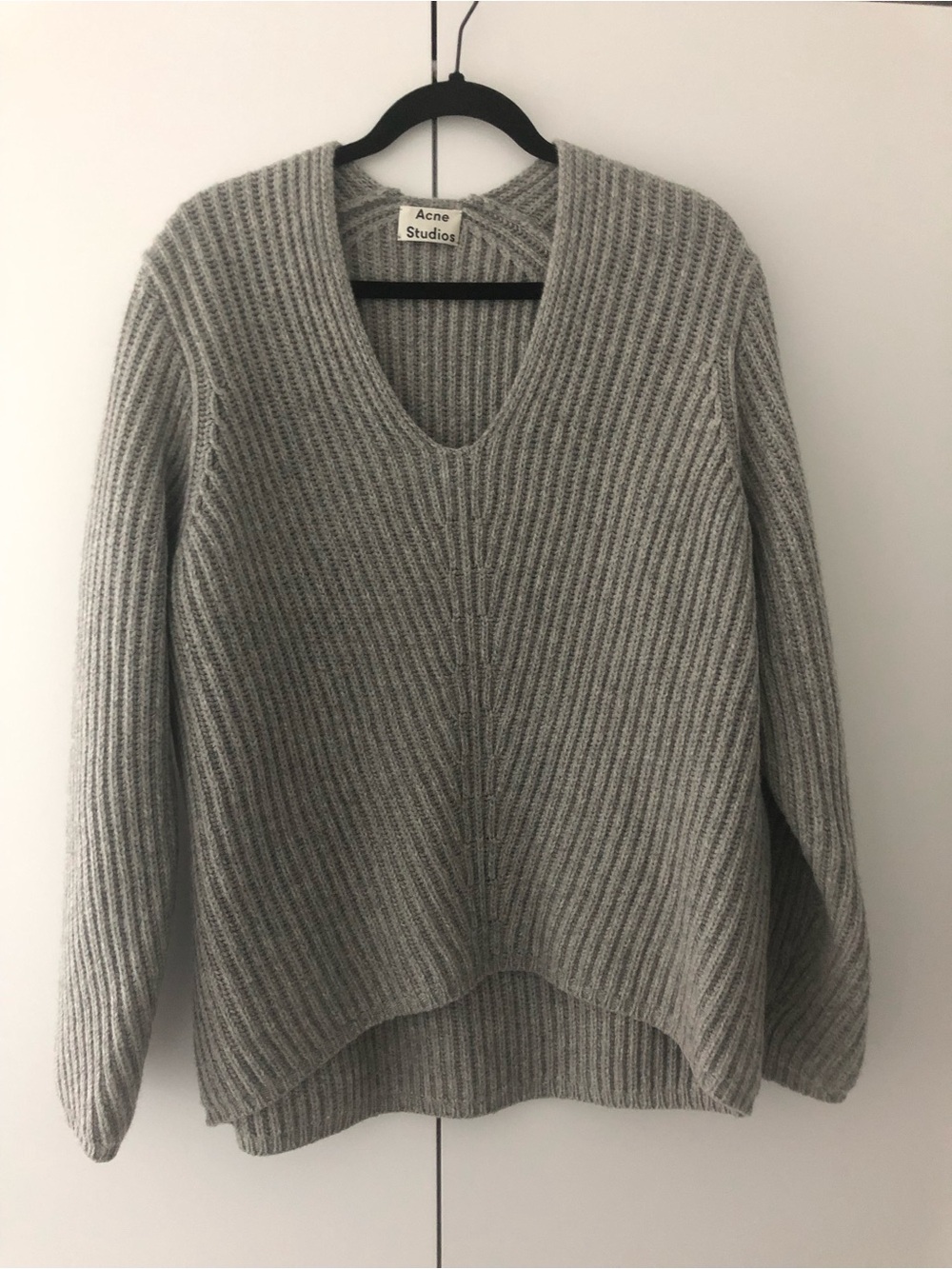 Acne Studios - Deborah Wool V Neck Sweater, Grey